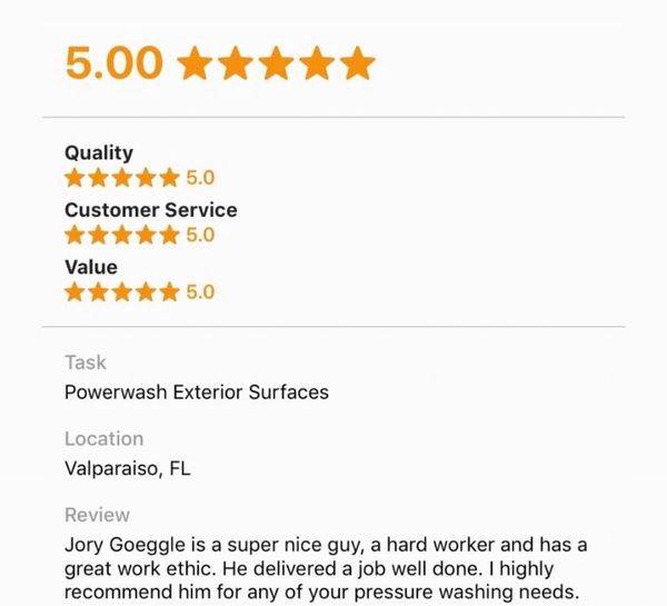 Pressure washing reviews local company good reviews