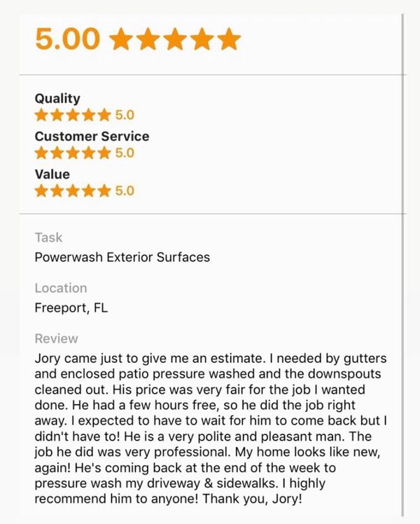 Pressure washing reviews local company good reviews