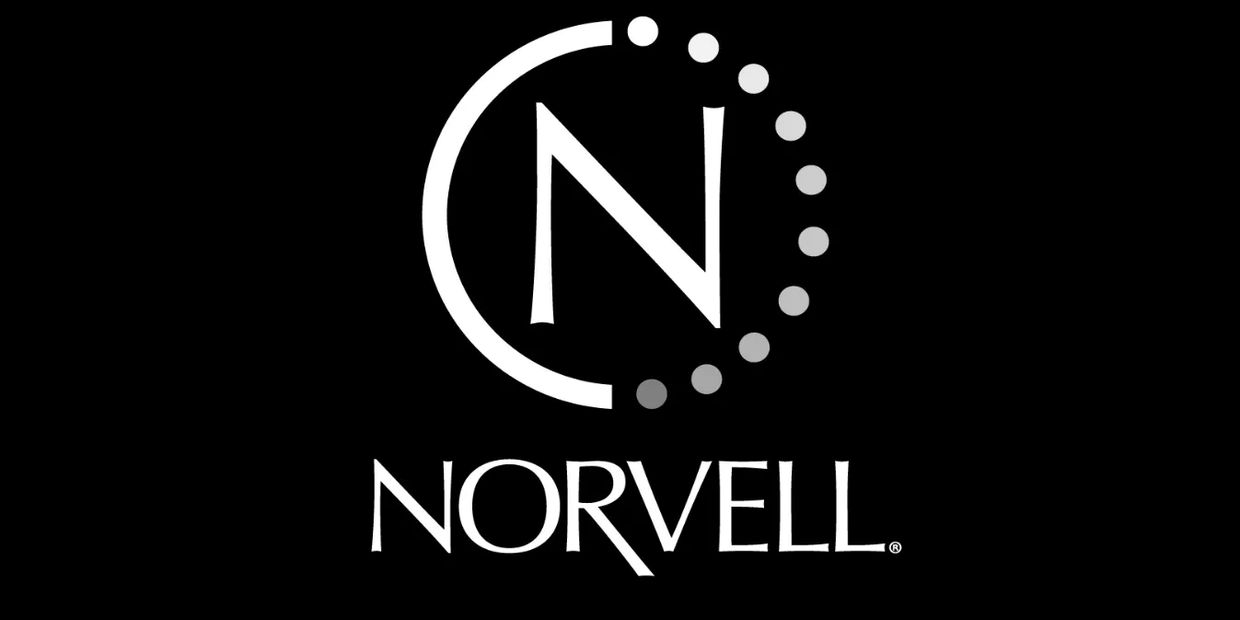 Logo of Norvell brand with stylized N and dots.