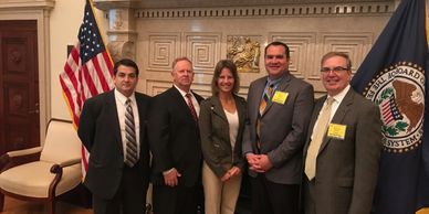 Photo of bankers visiting the Treasury Building in Washington DC