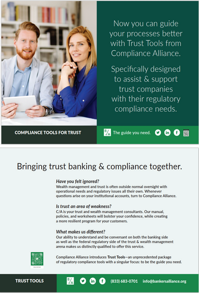Add for Compliance Alliance Trust Tools that can be reviewed at www.compliancealliance.com