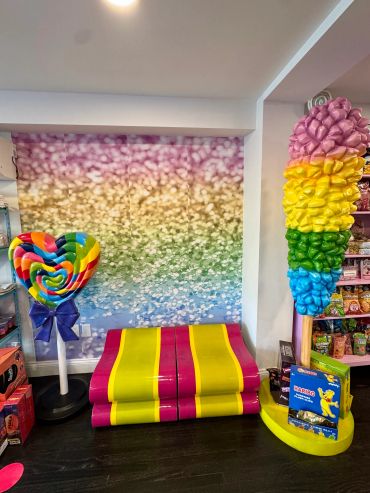 Our colorful backdrop perfect for relaxing and taking pictures!