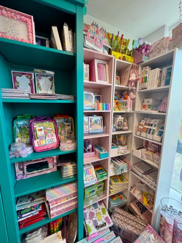 Craft area! Everything from markers and paint to drawing pads and sketchbooks. You can also find a l