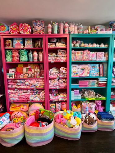 Everything a girl could dream of. Fun, bright pajama shorts, tumblers and lots of fun items that mak