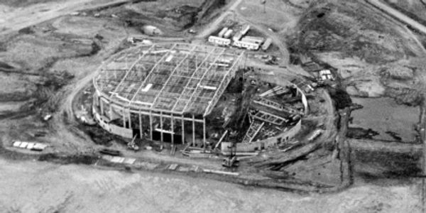 April 28, 1987 photo shows Saskatchewan Place being built north of Saskatoon 