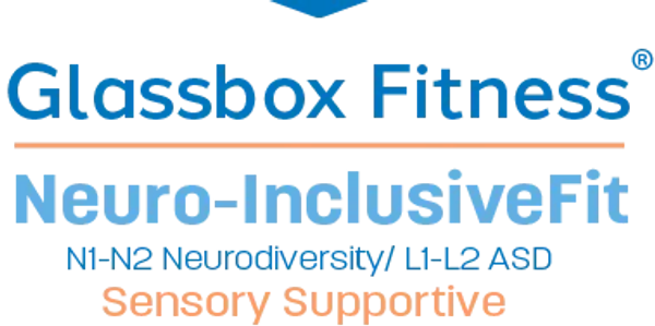 Logo of Glassbox Fitness with text about natural and effective muscle activation.