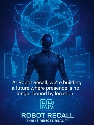 Robot with a global behind it.