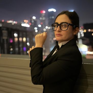 Certified Professional Organizer Nicole Mahmood halloween photo as Johnny Rose.