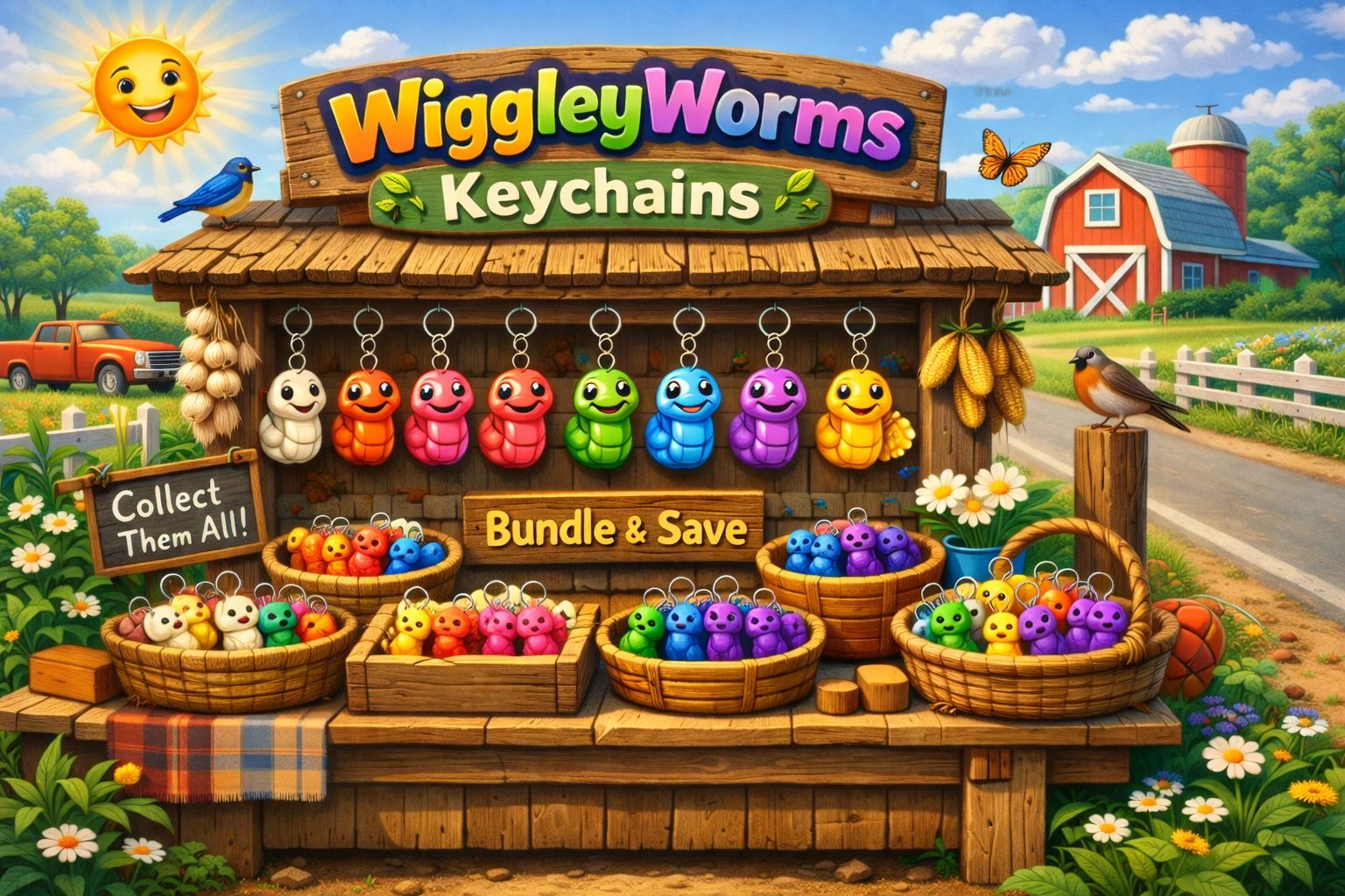 WiggleyWorms - Keychains