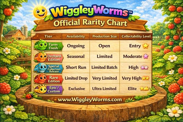 WiggleyWorms™ Collector’s Guide & Rarity Chart