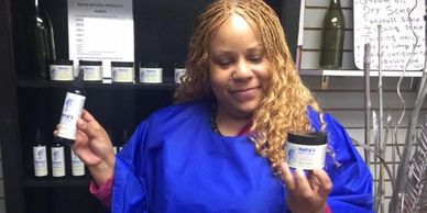 Our customers buying our hair oils and shea butter second lables and jar