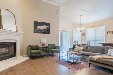 Frisco Texas living room in a medium term rental for insurance claim clients