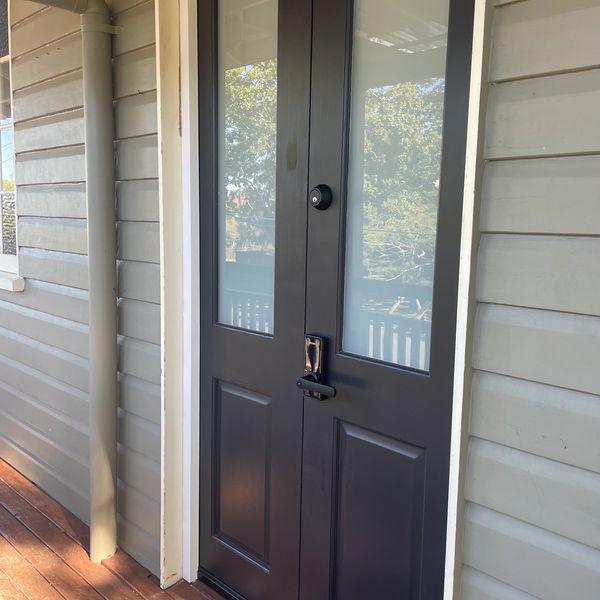 install new external double doors