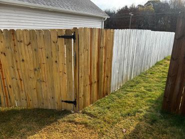 Pressure washed fence to take off paint