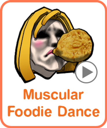 Muscular Foodie Dance Line Sticker