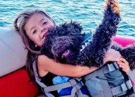 Best buddies on a boat at Saguaro Lake, AZ