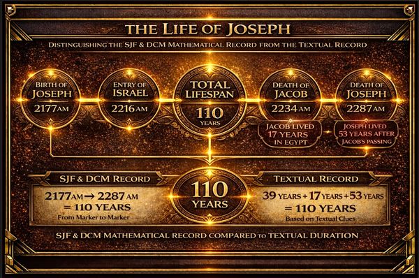 Timeline detailing Joseph's life events and lifespan from birth to death.