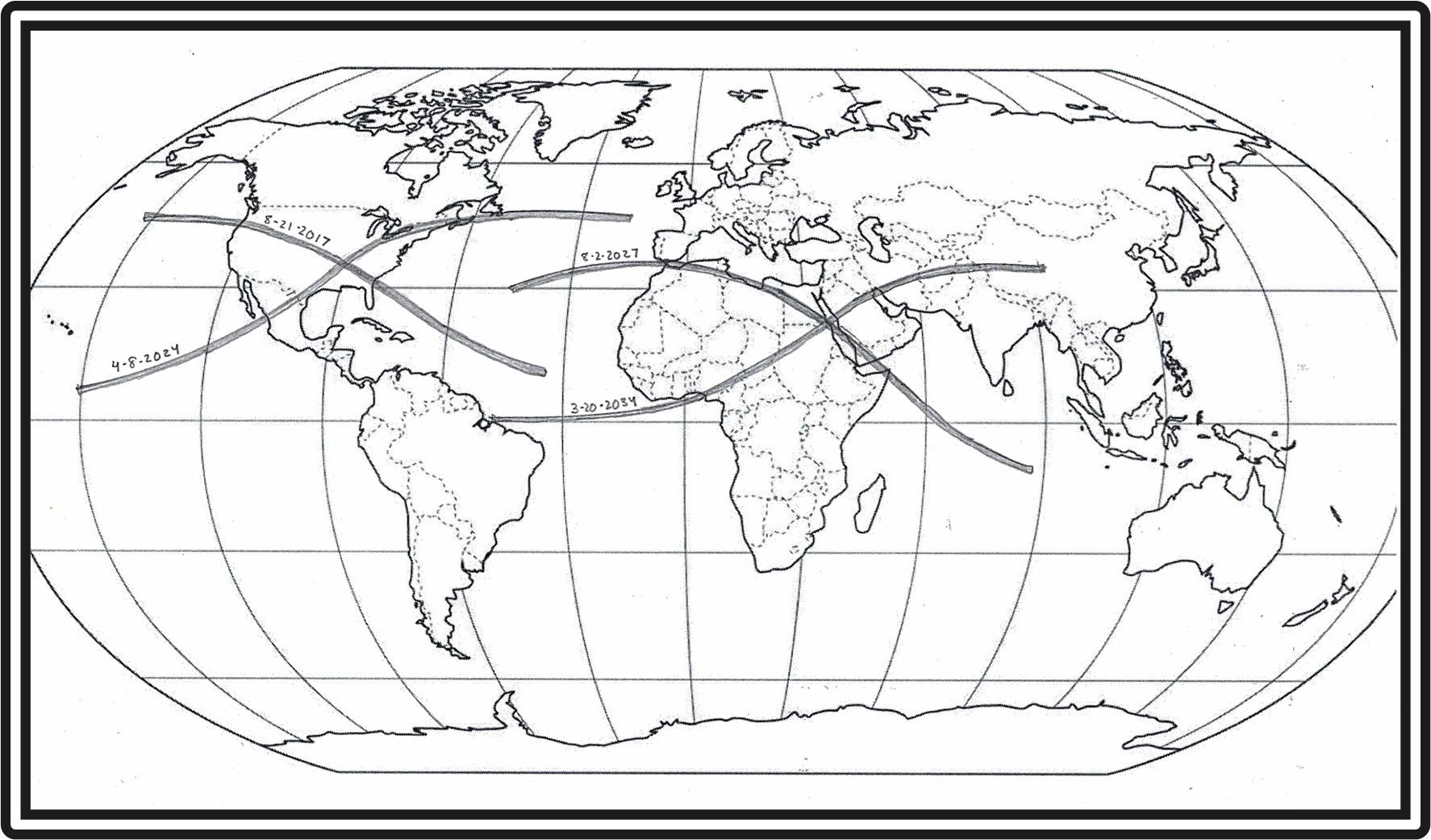 The Little Egypt/Egypt Total Solar Eclipses from 2017 to 2034