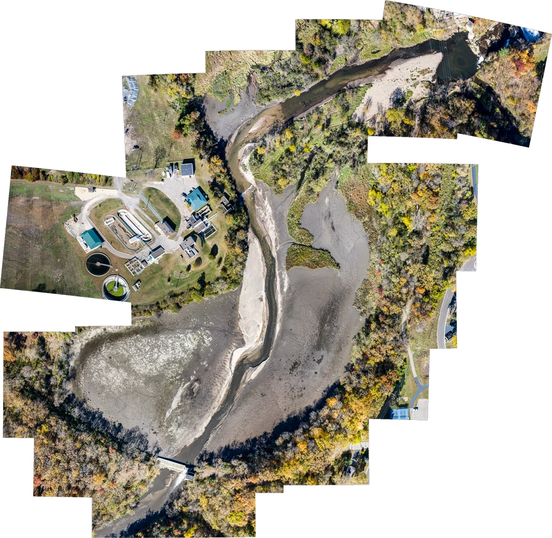 October 9, 2020 composite of the Impoundment behind Powell Dam in River Falls, WI. 