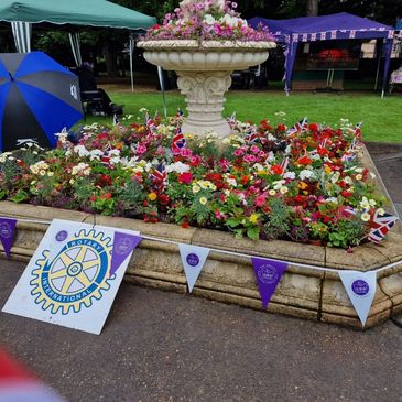 The Rotary plant display in Richmond Park Gainsborough for the Platinum Jubilee celebrations.