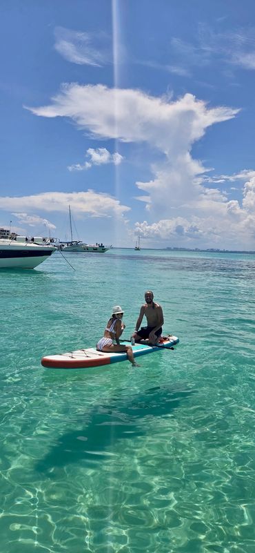 Paddle boarding near Punta Sur in Isla Mujeres