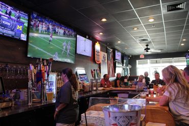 Full-service bar with great food.