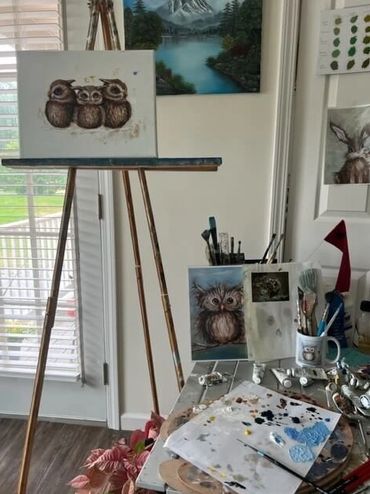 Photo of inside the WhimzyWorks  art studio