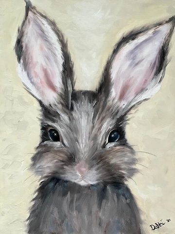 Original oil painting of a classic rabbit