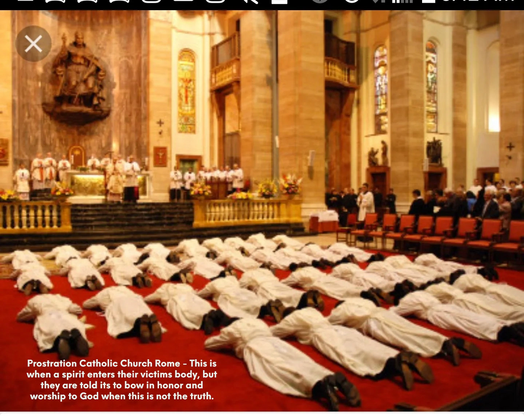 Prostration-death to self that comes before the candidate's rebirth into priestly service.