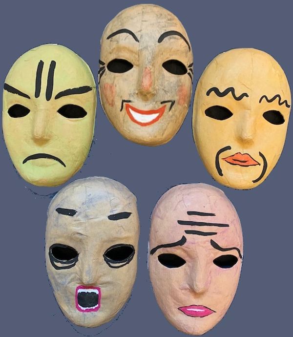 the masks of the 5 emotions