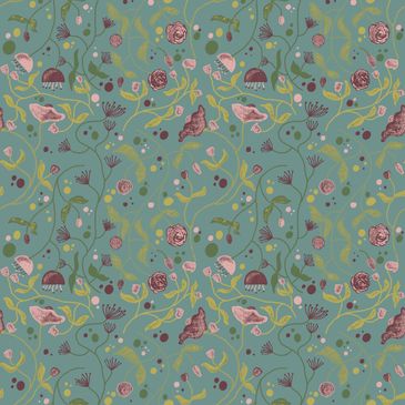 Surface pattern design, meadow, pattern, wallpaper, fabric, interiors, art and design, licensing