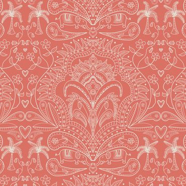 Surface pattern design, Elefun, pattern, elephant, sustainable, licensing, flora, fauna, leaves,