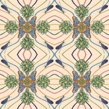 Surface pattern design, dolce Vita, pattern, Butterflies sustainable, dragonfly, licensing