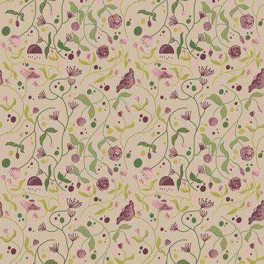 Surface pattern design, meadow, pattern, poppies, sustainable, licensing, flora, fauna, leaves,