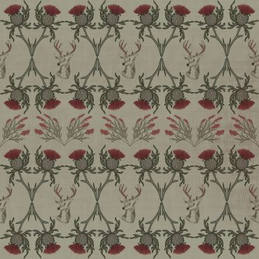 Surface pattern design, highland retreat, pattern, thistle, sustainable, licensing