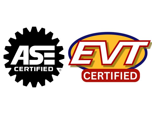 ASE and EVT Certified logos side by side.