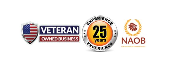 Veteran-owned business with 25 years experience and NAOB certification.