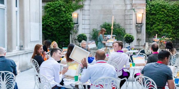 Corporate day-out team building creative digital detox fun day painting party paint class creativity