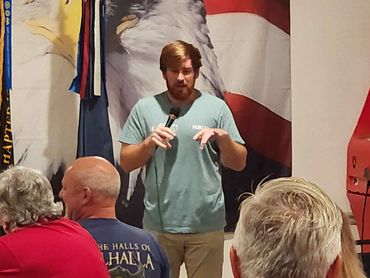 Comedian at Comedy Night.