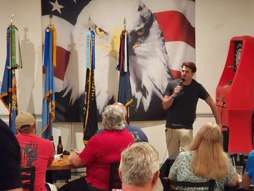 Comedian at Comedy Night.