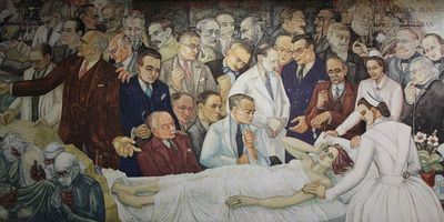 “The Advance of Neurology" - mural painting at the MNI, featuring the many people who shaped the his