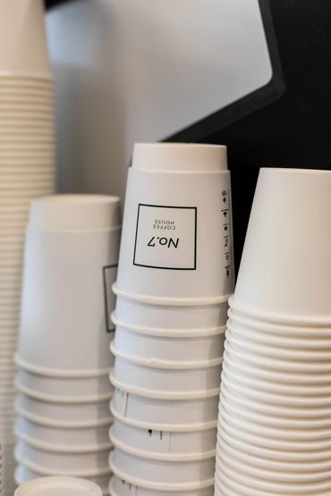 No.7 Coffee House takeaway cups