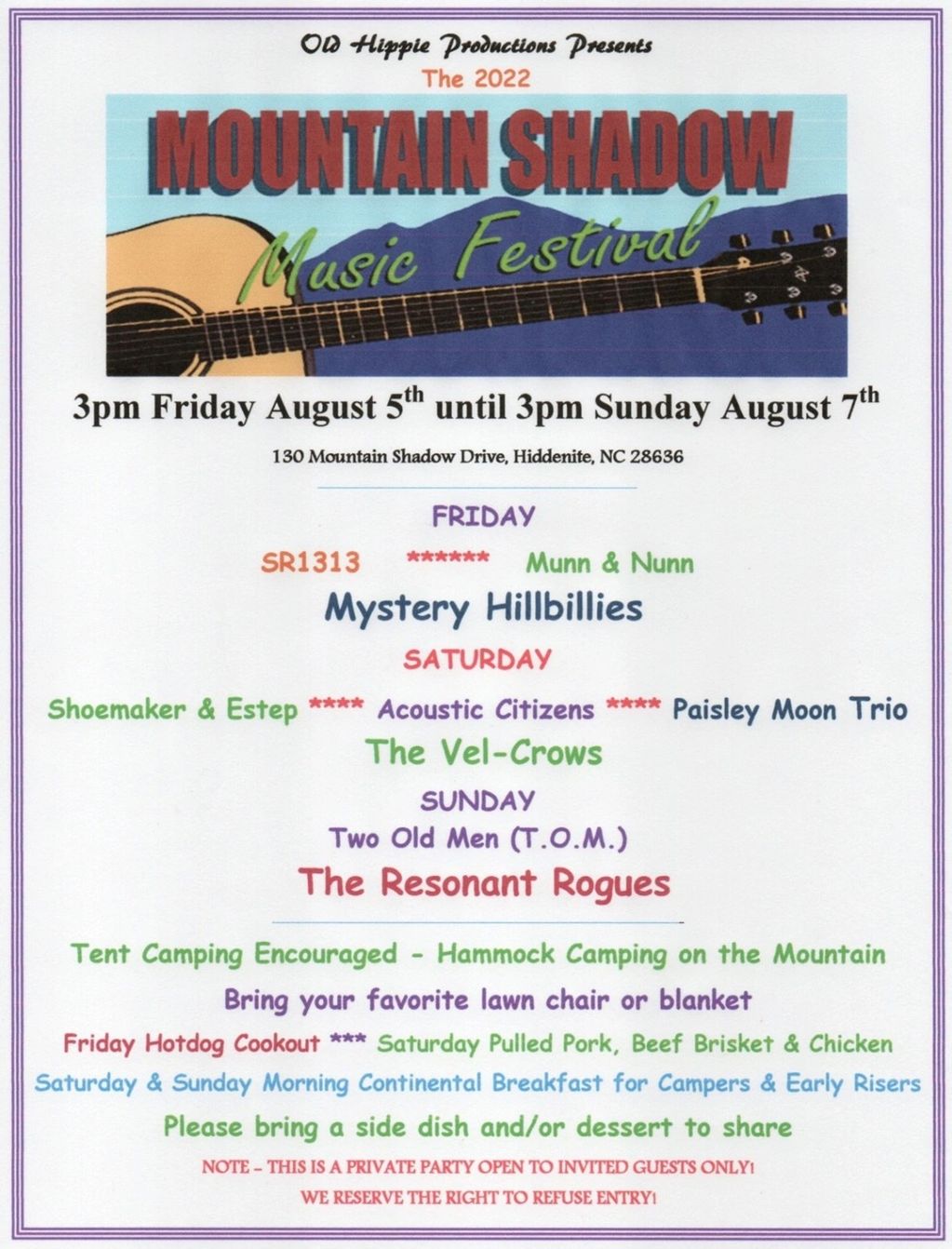 The 2022 Festival Flyer