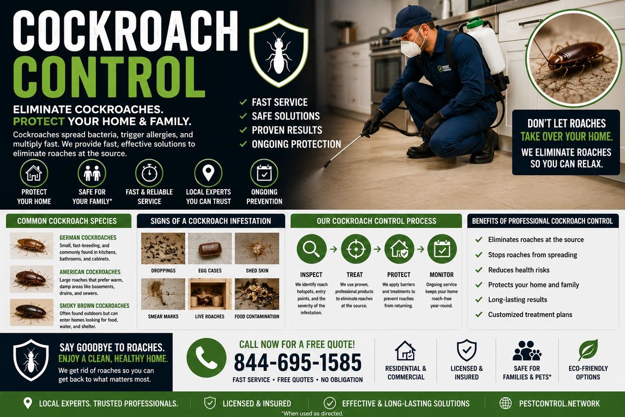 Cockroach control. Pest Control - Cockroaches