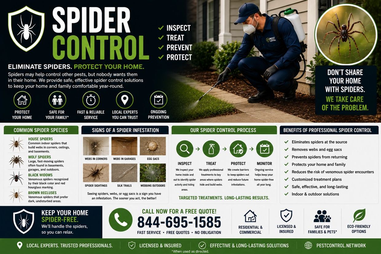Spider Removal. Spider Control. Pest Control Spiders