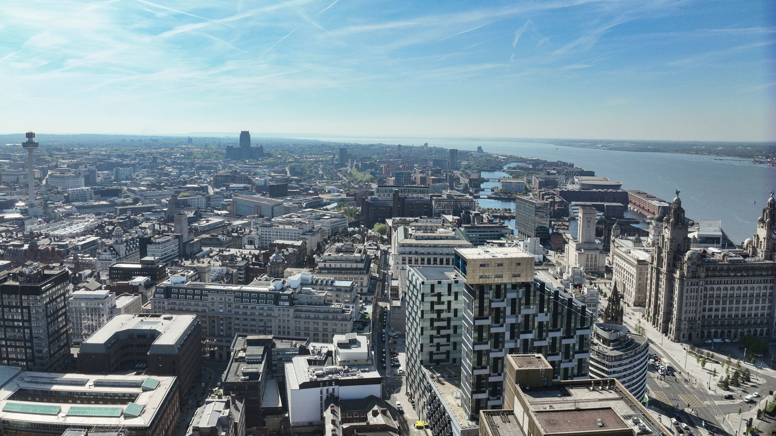 Central Liverpool from one of our drones during a roof survey