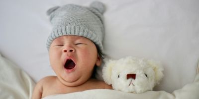 Baby yawning
