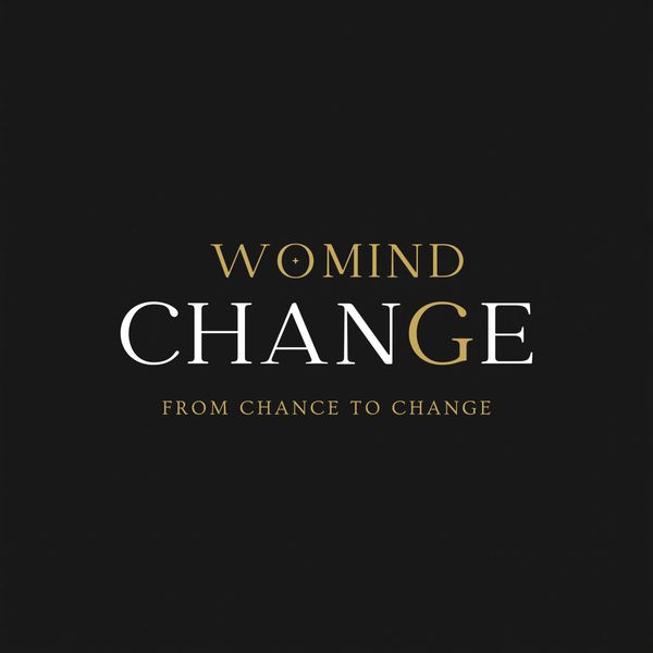 A motivational phrase about change with elegant gold and white typography on a black background.