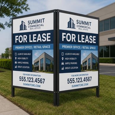 two signs in a v shape