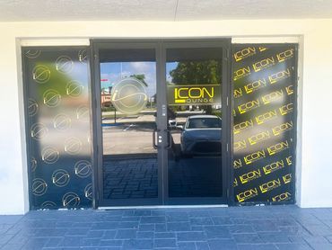 custom printed windows with vinyl film graphics and custom installation in Lauderhill, FL